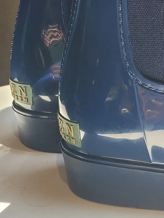 Lauren Ralph Lauren Tally Bo Rai Chelsea Pull On Ankle Rain Boots Size 7 - Picture 5 of 11